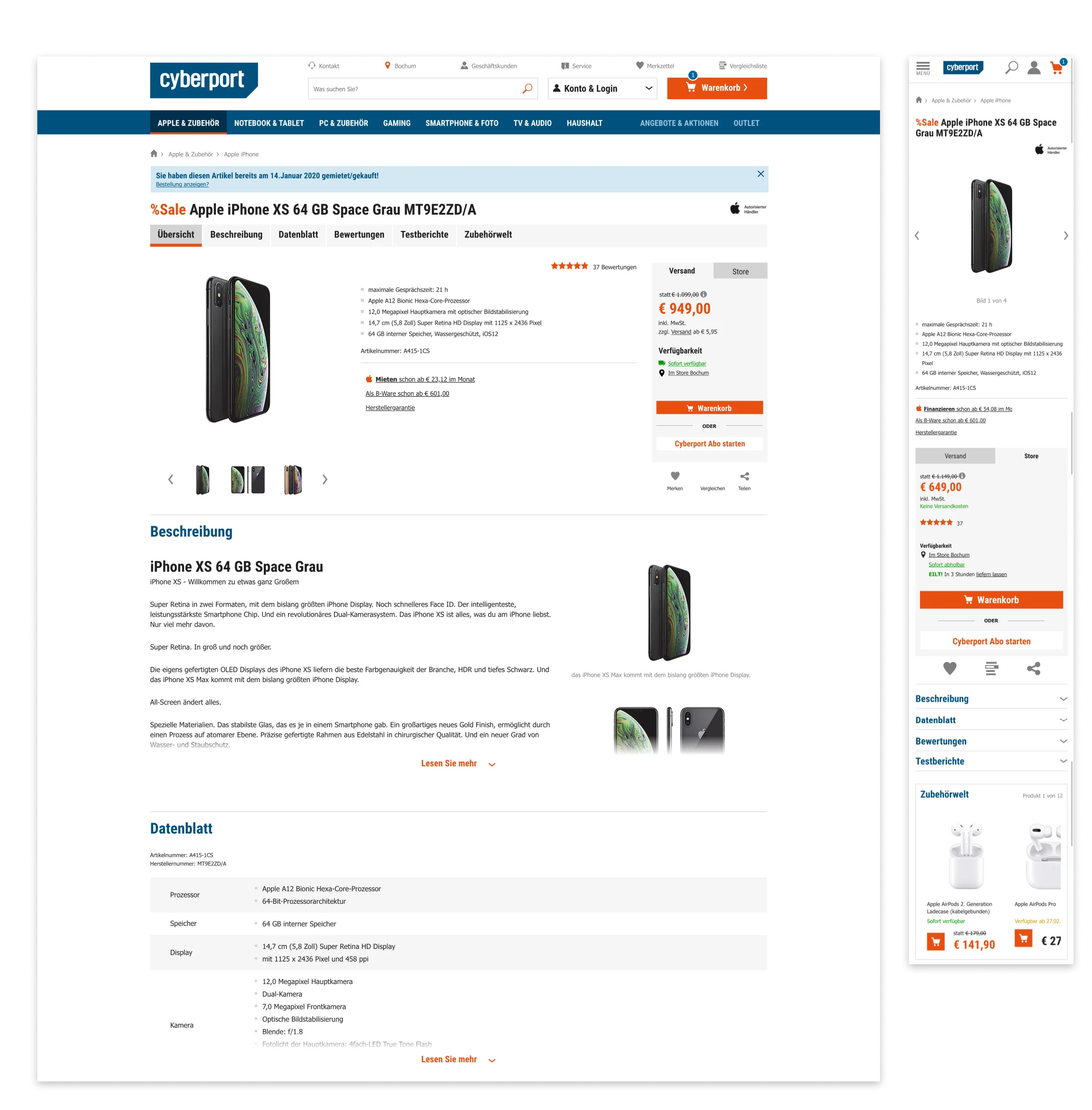 Product detail page redesign
